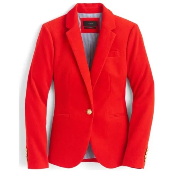 Blazer Campbell J.Crew En Velours Côtelé - Bleu Marine, Taille 4, Occasion Très Bon état